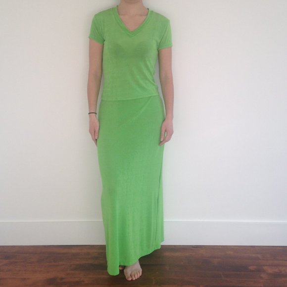Digol Digol - Lime Green Maxi Skirt Set - Picture 3 of 13
